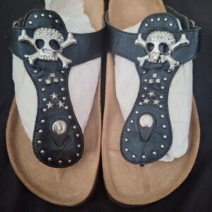 Birkenstock Black Skull Sandals